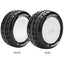 Louise R/C - E-Rocket 1/10 4WD Front Buggy Tire, Soft, Mounted on White