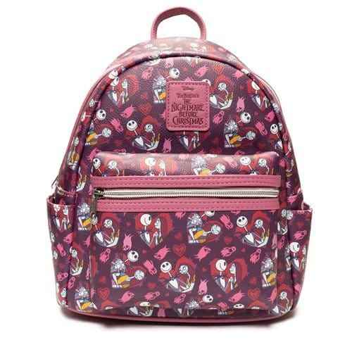 Loungefly The Nightmare Before Christmas Jack and Sally Hearts Mini-Backpack - Entertainment Earth Exclusive Main image