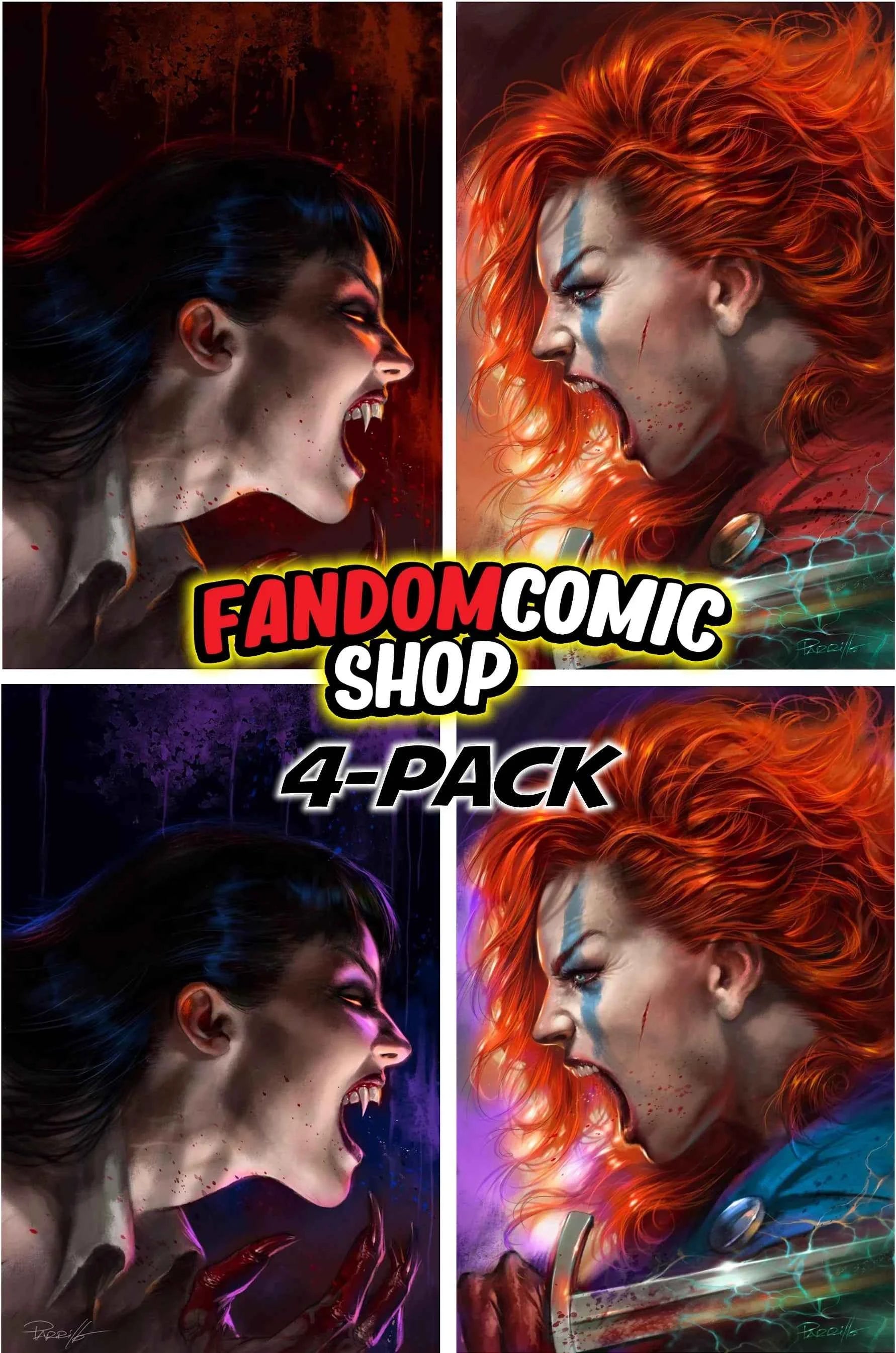 VAMPIRELLA #669 & RED SONJA: EMPIRE OF THE DAMNED #2 (LUCIO PARRILLO EXCLUSIVE A/B SET) ~ Dynamite Main image