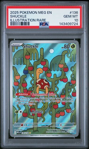 2025 POKEMON MEG EN-MEGA EVOLUTION #136 SHUCKLE ILLUSTRATION RARE PSA GEM MT 10 Main image