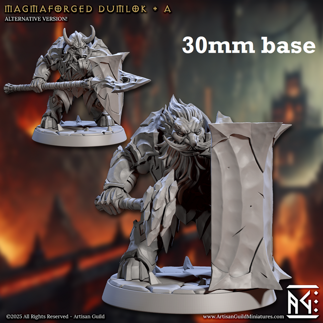 Magmaforged Dumlok: Sculpt A (Male Fire Dwarf Warrior) Hover Image