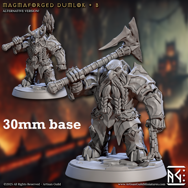 Magmaforged Dumlok: Sculpt B (Male Fire Dwarf Warrior) Hover Image
