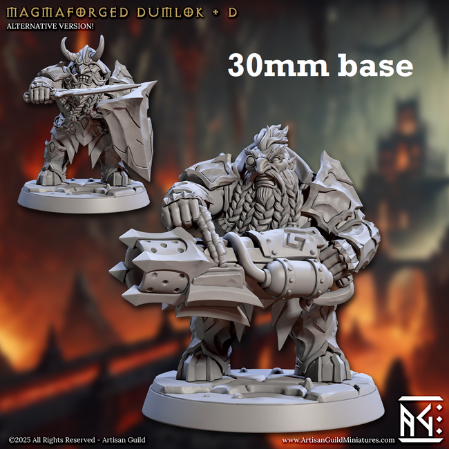 Magmaforged Dumlok: Sculpt D (Male Fire Dwarf Warrior) Hover Image