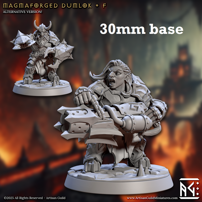 Magmaforged Dumlok: Sculpt F (Female Fire Dwarf Warrior) Hover Image