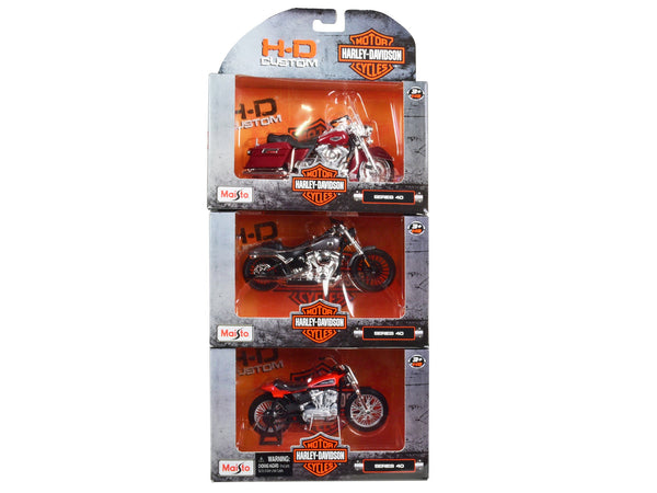 Harley-Davidson Motorcycles 6 piece Set Series 40 1/18 Diecast Models by Maisto