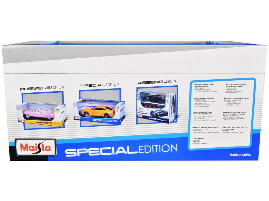 1971 Chevrolet Chevelle SS 454 Sport Orange Metallic with Black Top and Black Stripes 1/18 Diecast Model Car by Maisto