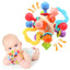 Soft Silicone Baby Rattle & Teething Ball – Manhattan-Style Sensory Toy for Infants (0-12 Months)