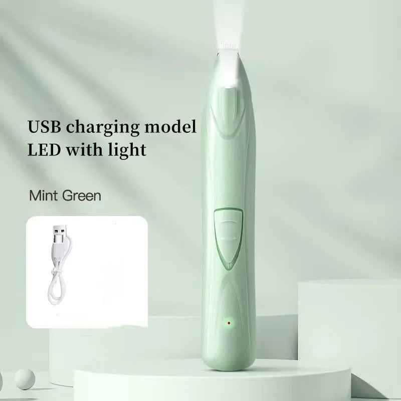 Rechargeable Dog Paw Trimmer with LED Light and Quiet Motor