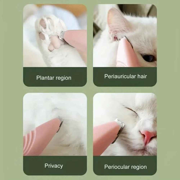 Rechargeable Dog Paw Trimmer with LED Light and Quiet Motor