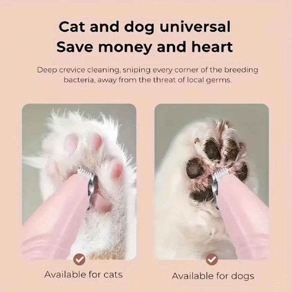 Rechargeable Dog Paw Trimmer with LED Light and Quiet Motor