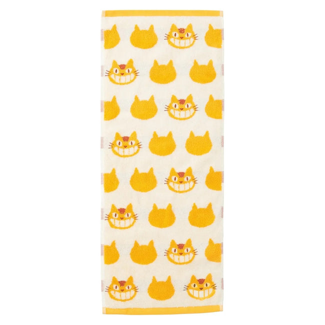 My Neighbor Totoro Catbus Face Towel Yellow and White - Collectors World Toys Hover Image