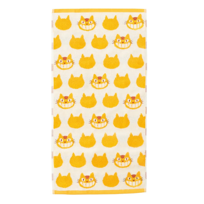 My Neighbor Totoro Catbus Big Bath Towel Yellow and White - Collectors World Toys Hover Image