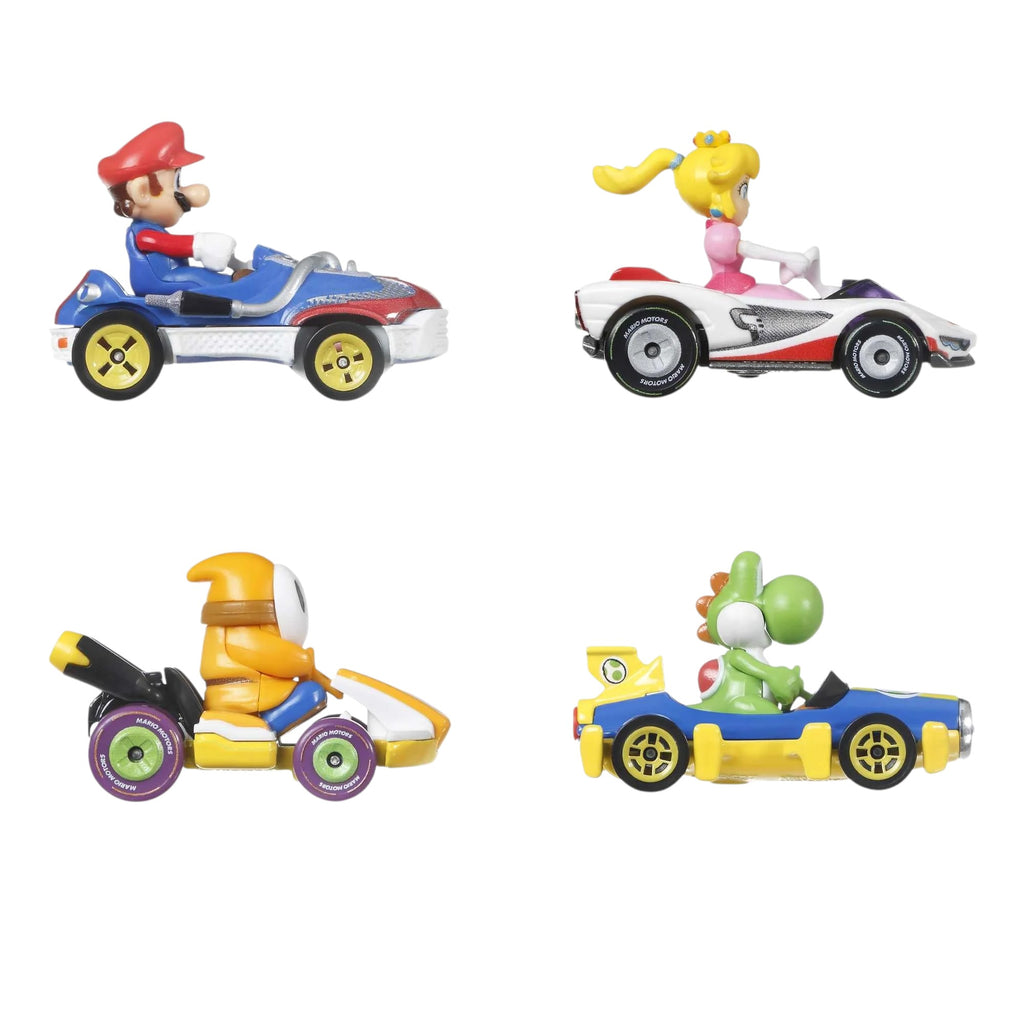 Hot Wheels Mario Kart Vehicle 4-Pack with 1 Exclusive Collectible Model