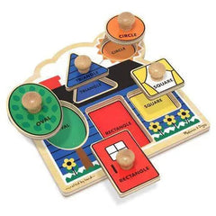 Melissa & Doug - Jumbo Knob Wooden Puzzle - First Shapes - Collectors World Toys
