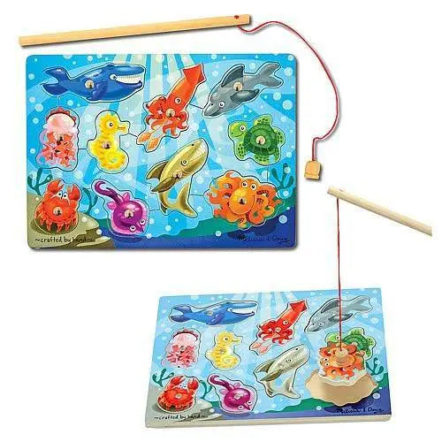 Melissa & Doug - Magnetic Wooden Fishing Game and Puzzle - Collectors World Toys