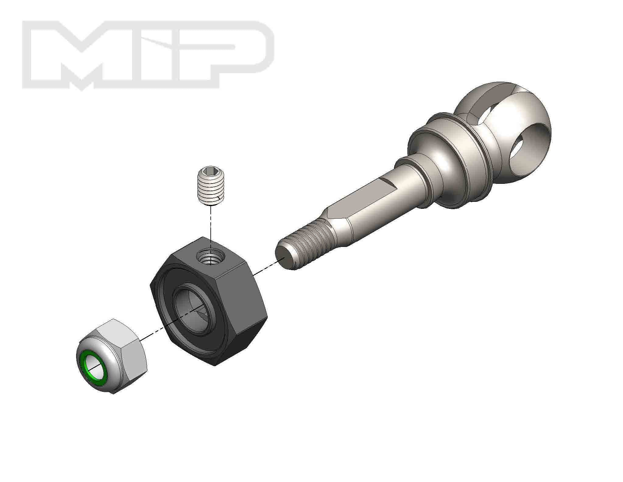 X-Duty, CVD Axle, 11mm Offset with 10x5mm Bearing