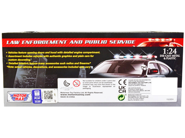 2019 Ford F-150 Lariat Crew Cab Pickup Truck Unmarked Plain Black "Law Enforcement and Public Service" Series 1/24 Diecast Model Car by Motormax