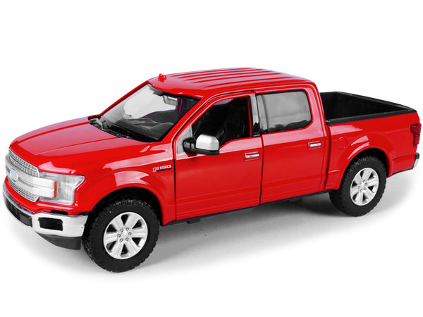2019 Ford F-150 Lariat Crew Cab Pickup Truck Red 1/24-1/27 Diecast Model Car by Motormax