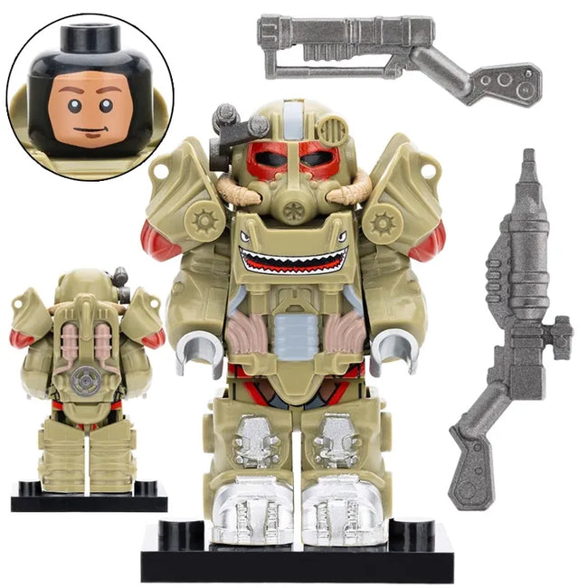 Fallout Tan T-60 Power Armor Custom Minifig - Collectors World Toys Hover Image