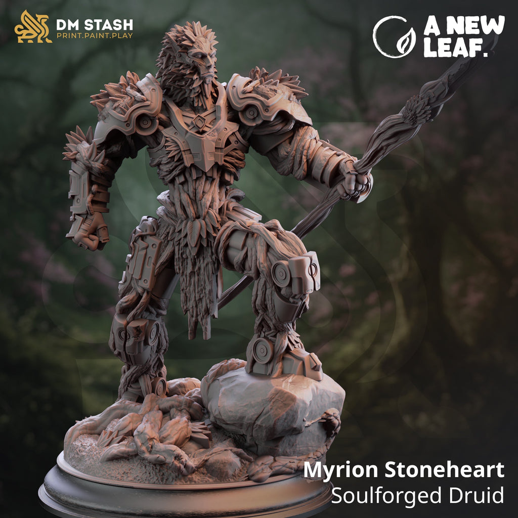 Myrion Stoneheart, Soulforged Druid (Male Warforged Druid)