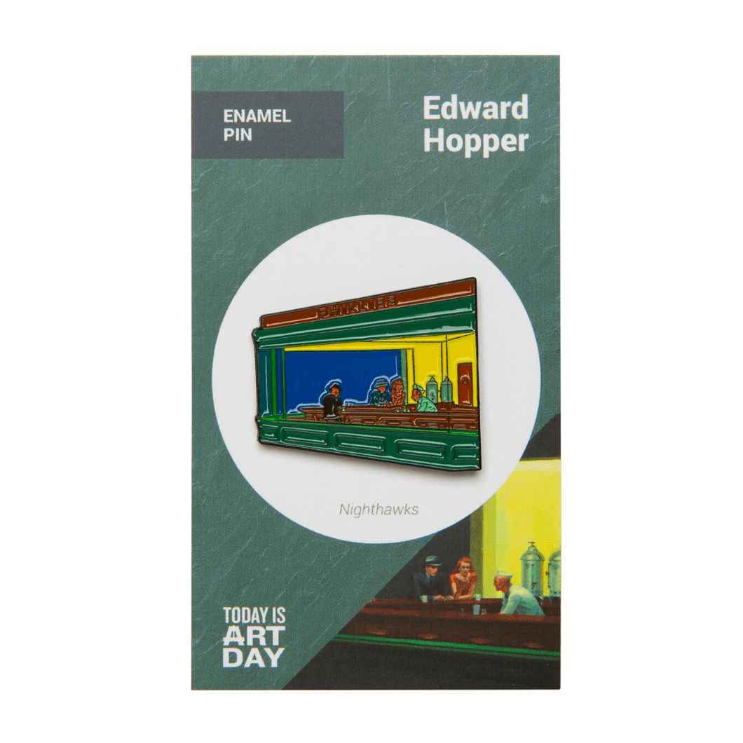 Nighthawks by Edward Hopper Enamel Pin - Today is Art Day Main image