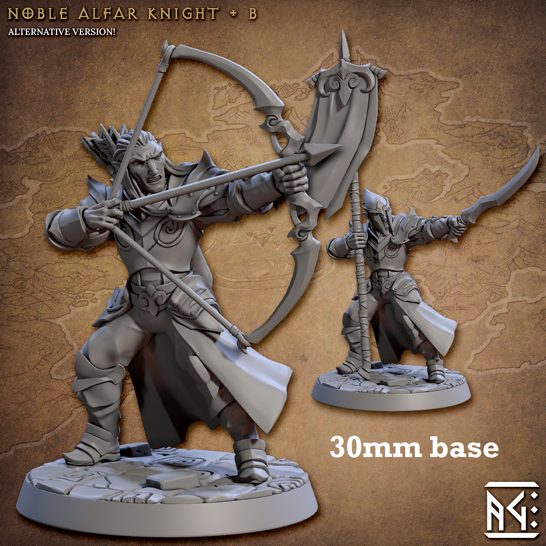 Noble Alfar Knight: Sculpt B (Male High Elf Ranger / Bannerman) Main image