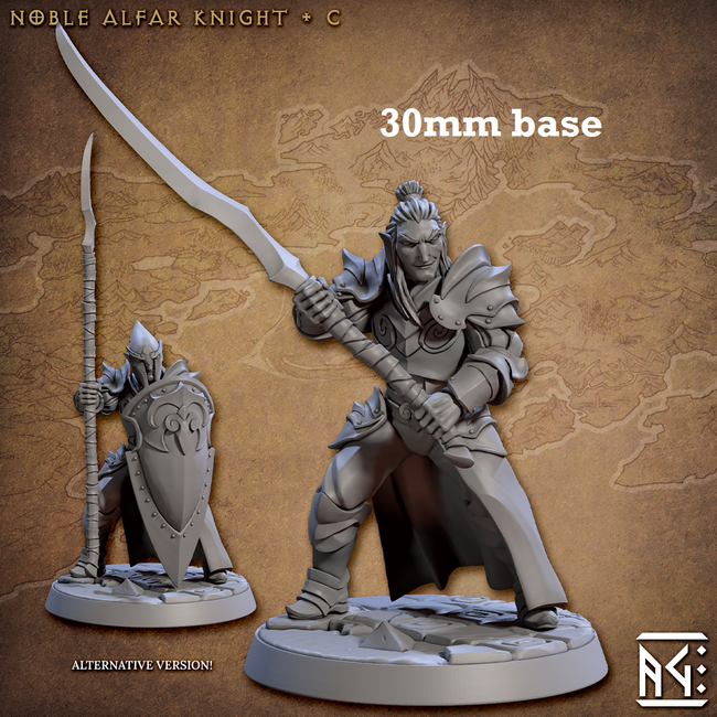 Noble Alfar Knight: Sculpt C (Male High Elf Soldier) Hover Image