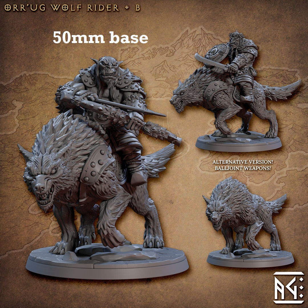 Orr'ug Wolf Rider: Sculpt B (Direwolf Orc Cavalry Unit or Wild) - Collectors World Toys