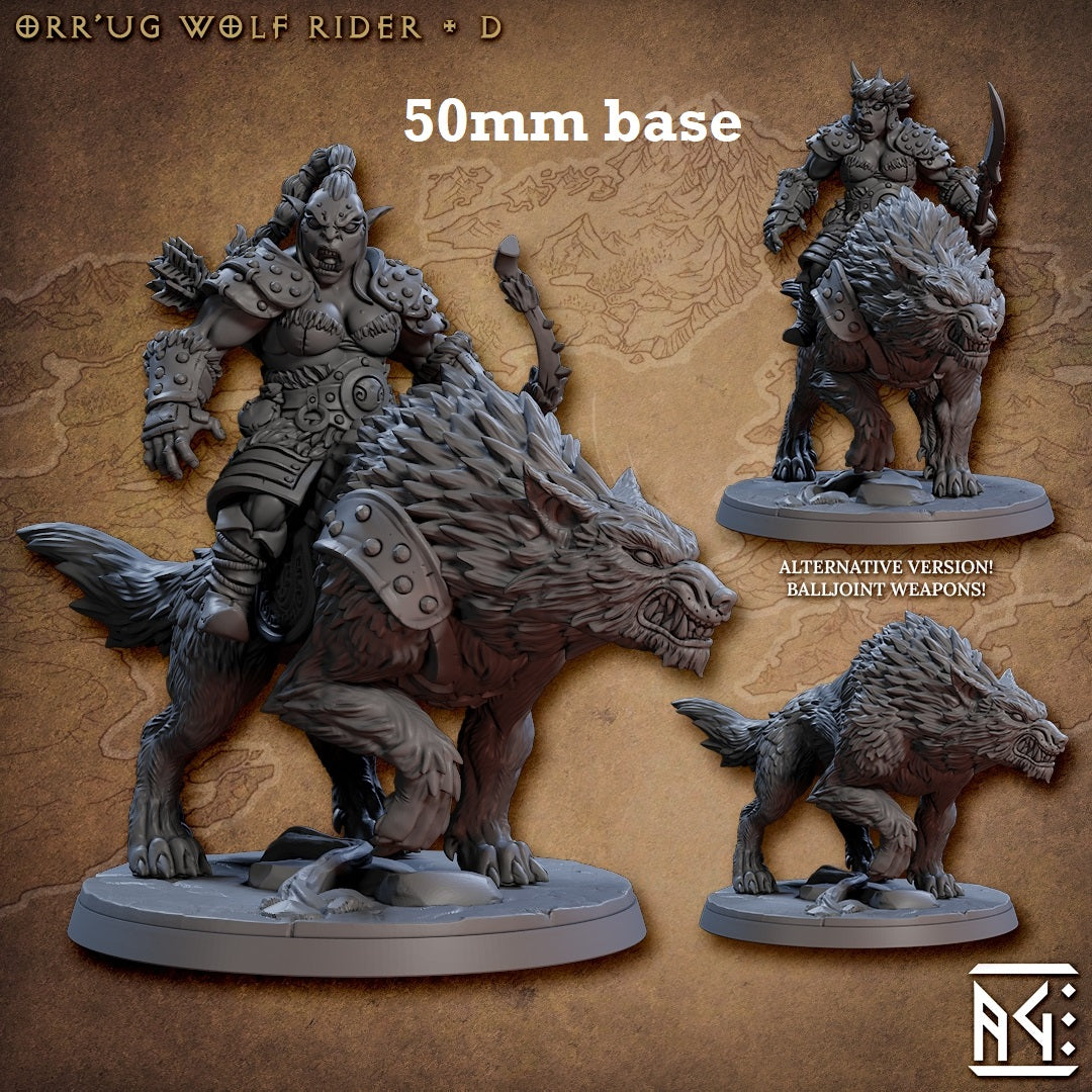 Orr'ug Wolf Rider: Sculpt D (Direwolf Orc Cavalry Unit or Wild) - Collectors World Toys