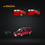 CM Model Mitsubishi Lancer Evolution IX Widebody Metallic Red Carbon Hood 1:64 - Collectors World Toys