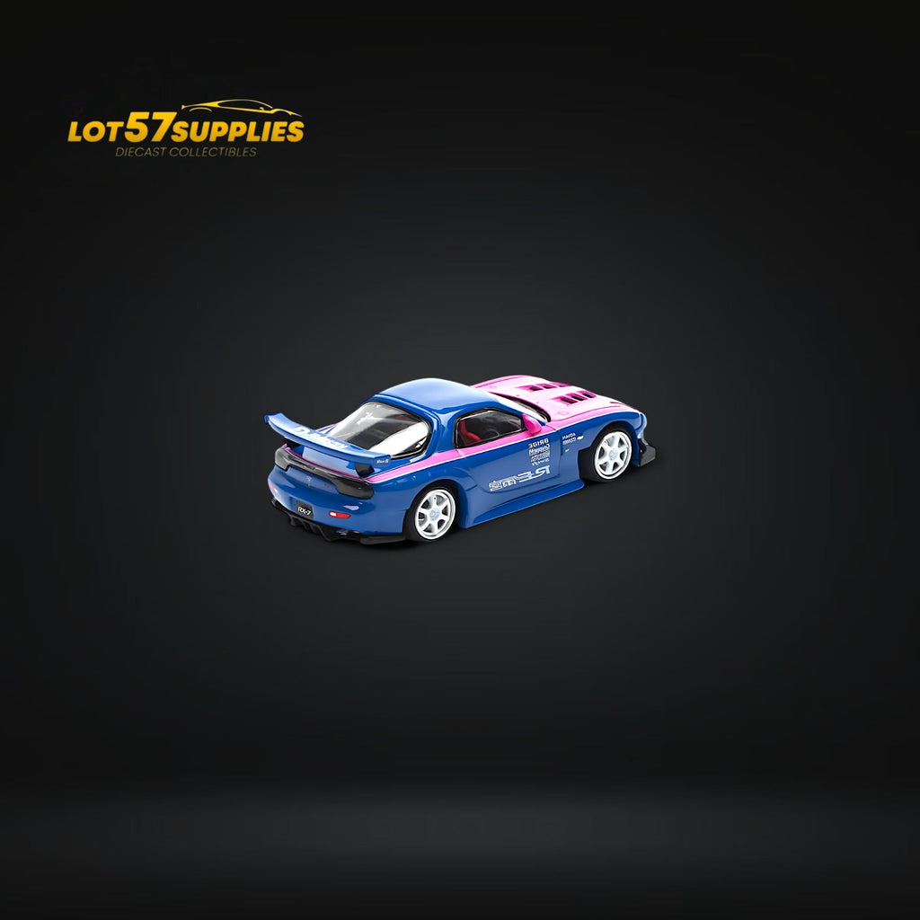 (Pre-Order) PopRace Mazda RX7 RE-AMEMIYA - Blue/Pink 1:64