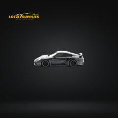 (Pre-Order) PopRace Porsche 992 Stinger GTR Carbon Edition - Carbon Grey Blue Line 1:64 - Collectors World Toys