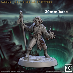 Pargus, Young Scholar of Mythos (Male Human Wizard)
