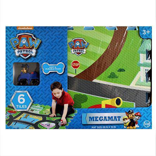 Paw Patrol - 6 Tiles - 28 x 19 Inch - Mega Floor Mat with Vehicle Main image