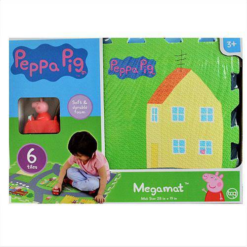Peppa Pig - 6 Tiles - 28 x 19 Inch - Mega Floor Mat with Vehicle -