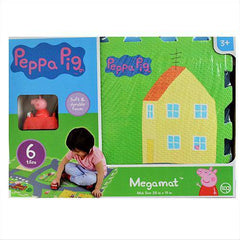 Peppa Pig - 6 Tiles - 28 x 19 Inch - Mega Floor Mat with Vehicle -