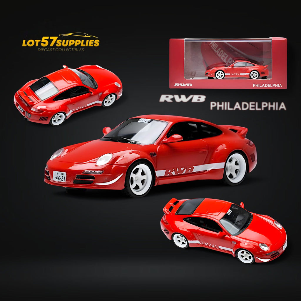 RWB Porsche RWB 997 PHILADELPHIA Racing Style 1:64 Resin - Collectors World Toys