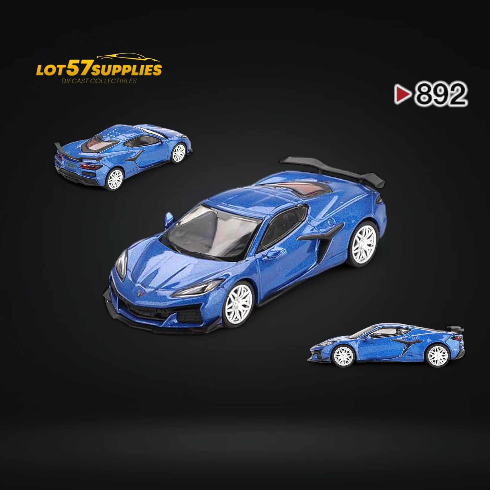 (Pre-Order) Mini-GT Chevrolet Corvette Z06 2023 Elkhart Lake Blue Metallic #892 1:64 - Collectors World Toys Main image