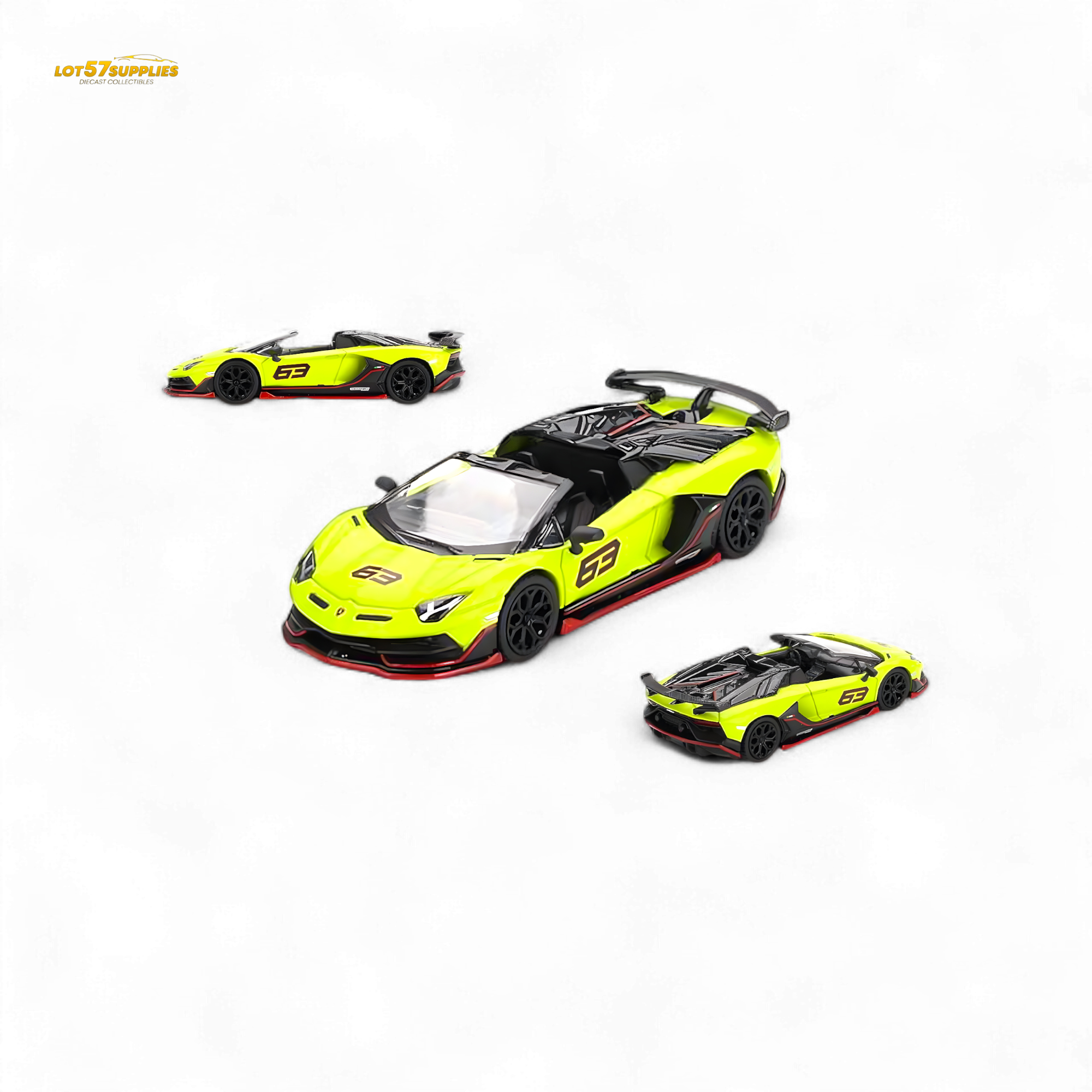 Mini-GT Lamborghini Aventador SVJ 63 Roadster Verde Shock #887 1:64 Main image
