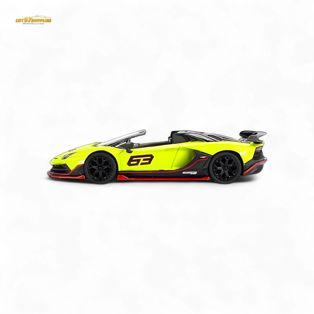 Mini-GT Lamborghini Aventador SVJ 63 Roadster Verde Shock #887 1:64