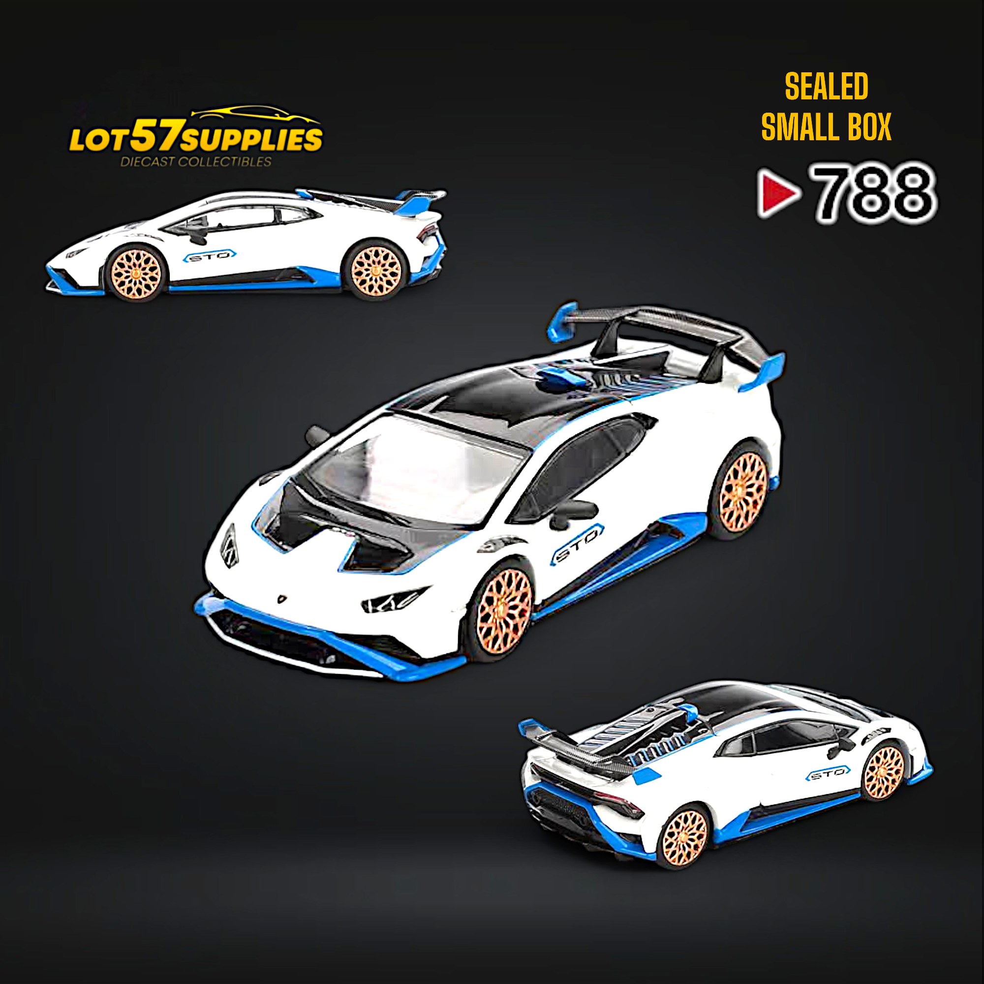 (Pre-Order) Mini-GT Lamborghini Huracán STO Bianco Asopo #788 1:64 - Collectors World Toys Main image