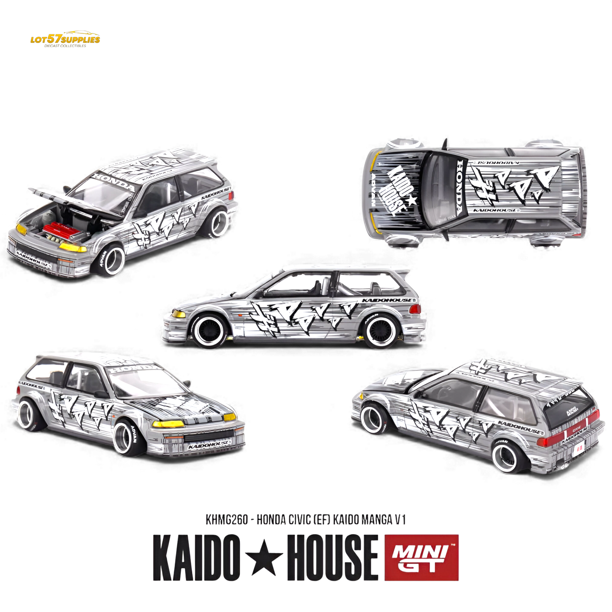 (Pre-Order) Mini GT x Kaido House Honda Civic (EF) Kaido Manga V1 1:64 Main image
