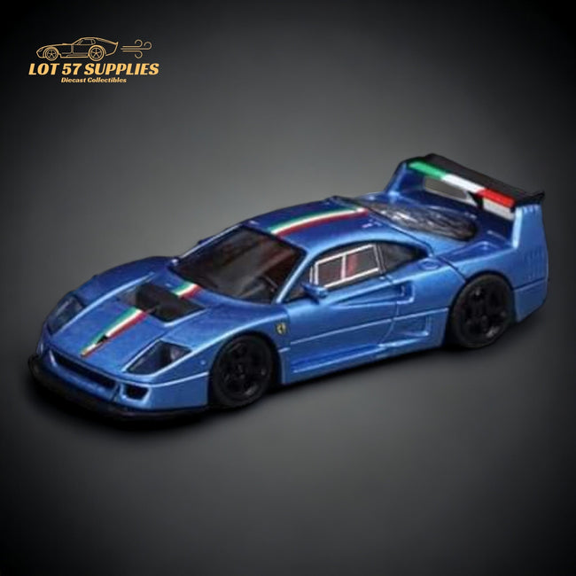 Stance Hunters Ferrari F40 LM Italian Stripe Blue 1:64 - Collectors World Toys Hover Image