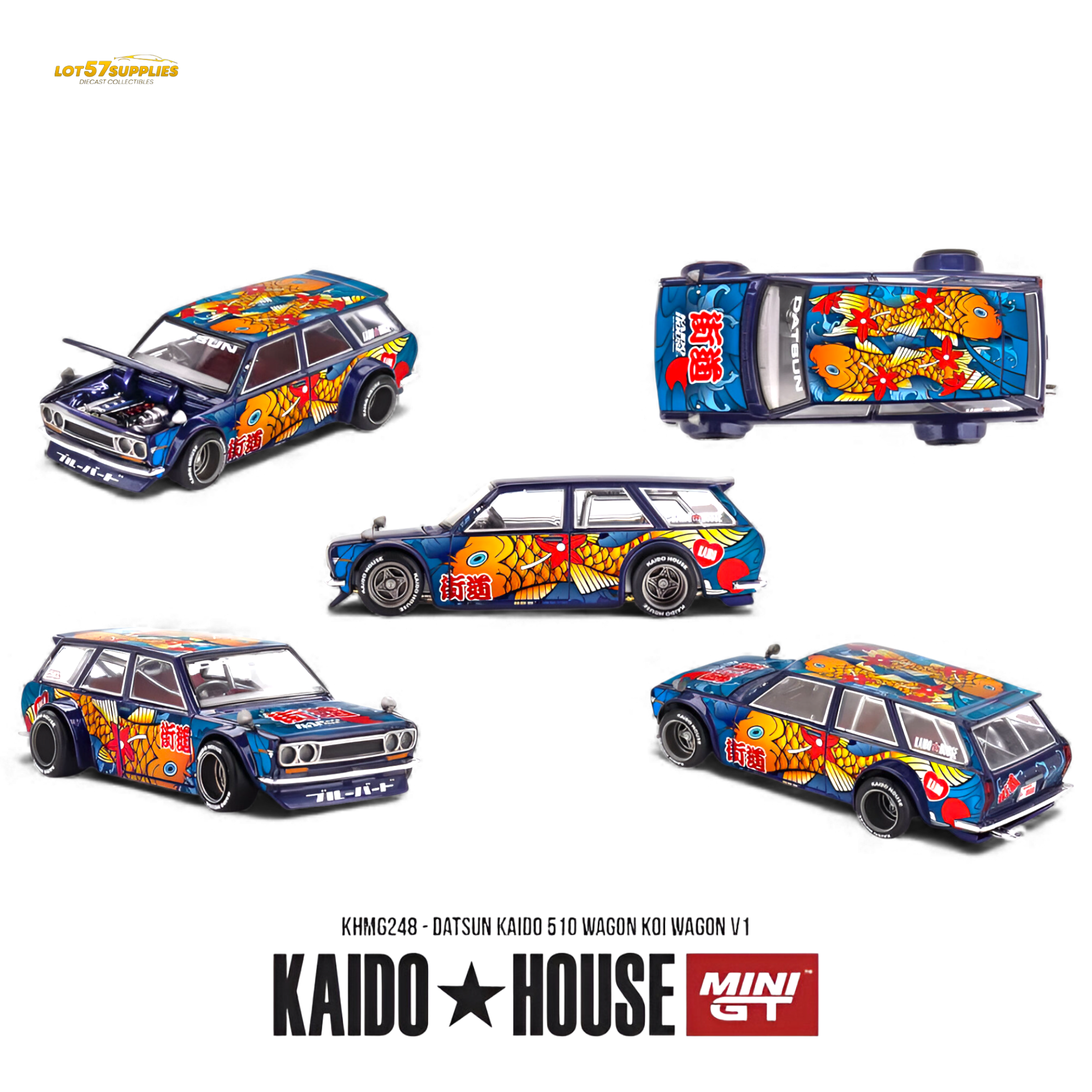 (Pre-Order) Mini GT x Kaido House Datsun 510 Wagon Koi Wagon V1 1:64 Main image