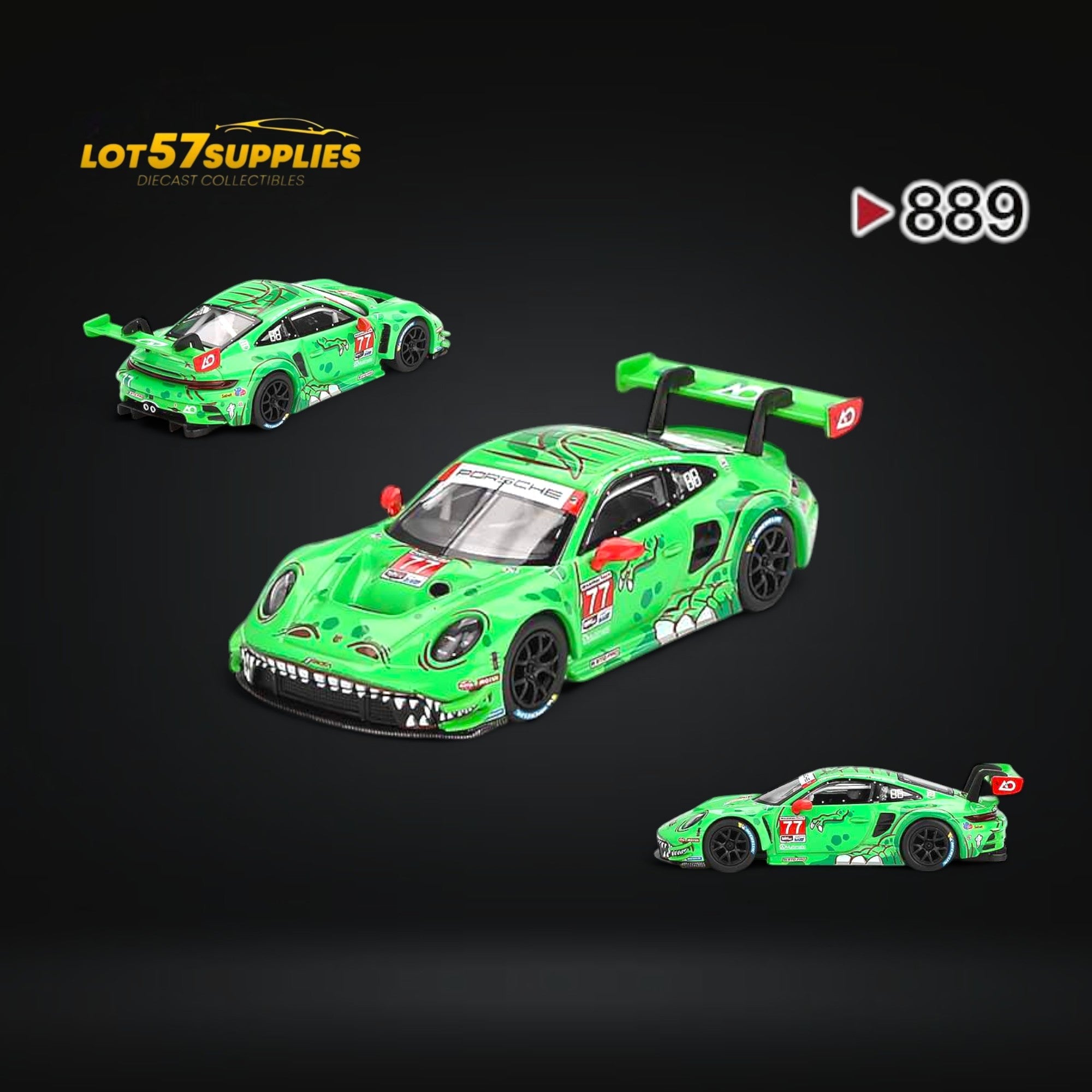 Porsche 911 GT3 R #77 AO Racing 2024 IMSA Daytona 24 Hrs GTD Pro 2nd Place #889 1:64 Main image