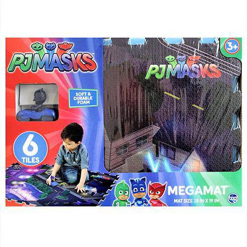 PJ Masks - 6 Tiles - 28 x 19 Inch - Mega Floor Mat with Vehicle - Collectors World Toys
