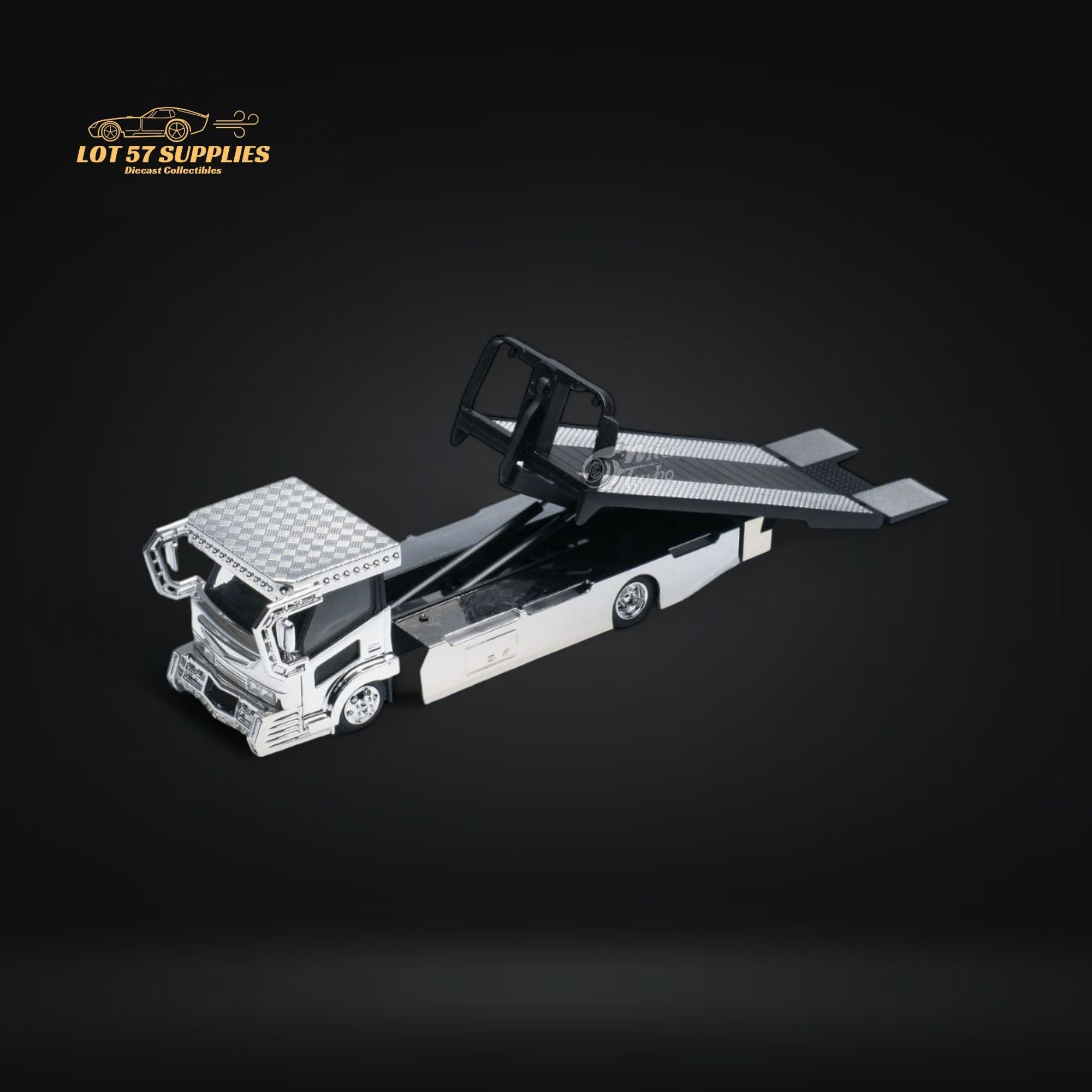 MicroTurbo Dekotora Flatbed Tow Truck With Stickers 1:64 - Collectors World Toys