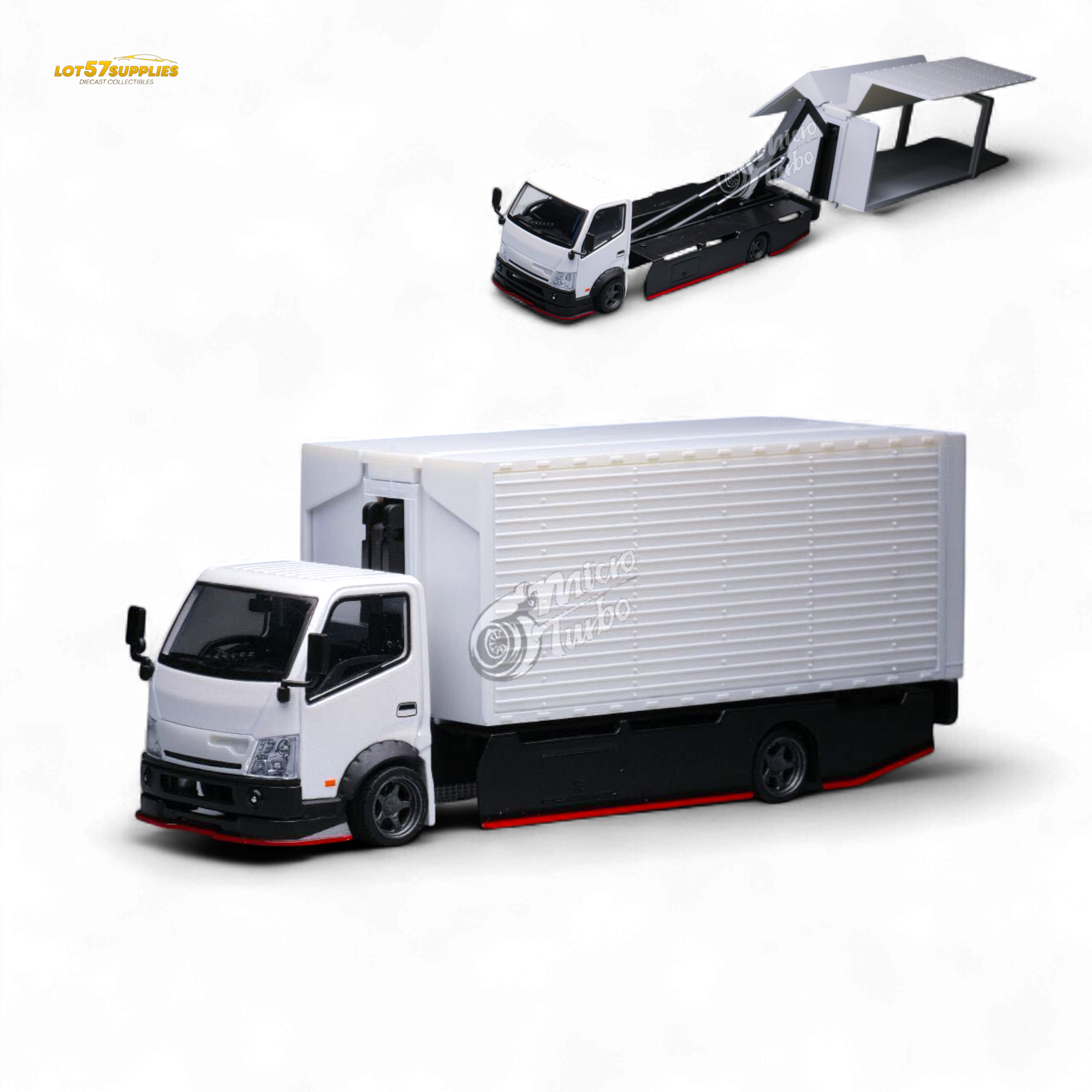 MicroTurbo HINO 300 Custom Wing Truck Limited to 1,000 Pcs & Stickers Included 1:64 - Collectors World Toys