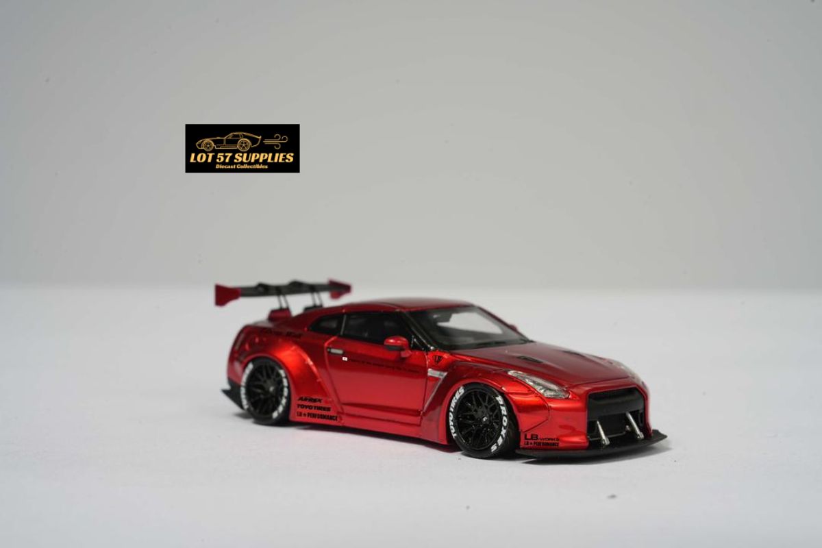 Error404 LB-Works Nissan Skyline GT-R R35 Fighter Grey / Candy Red Limited to 299 Pcs Each 1:64
