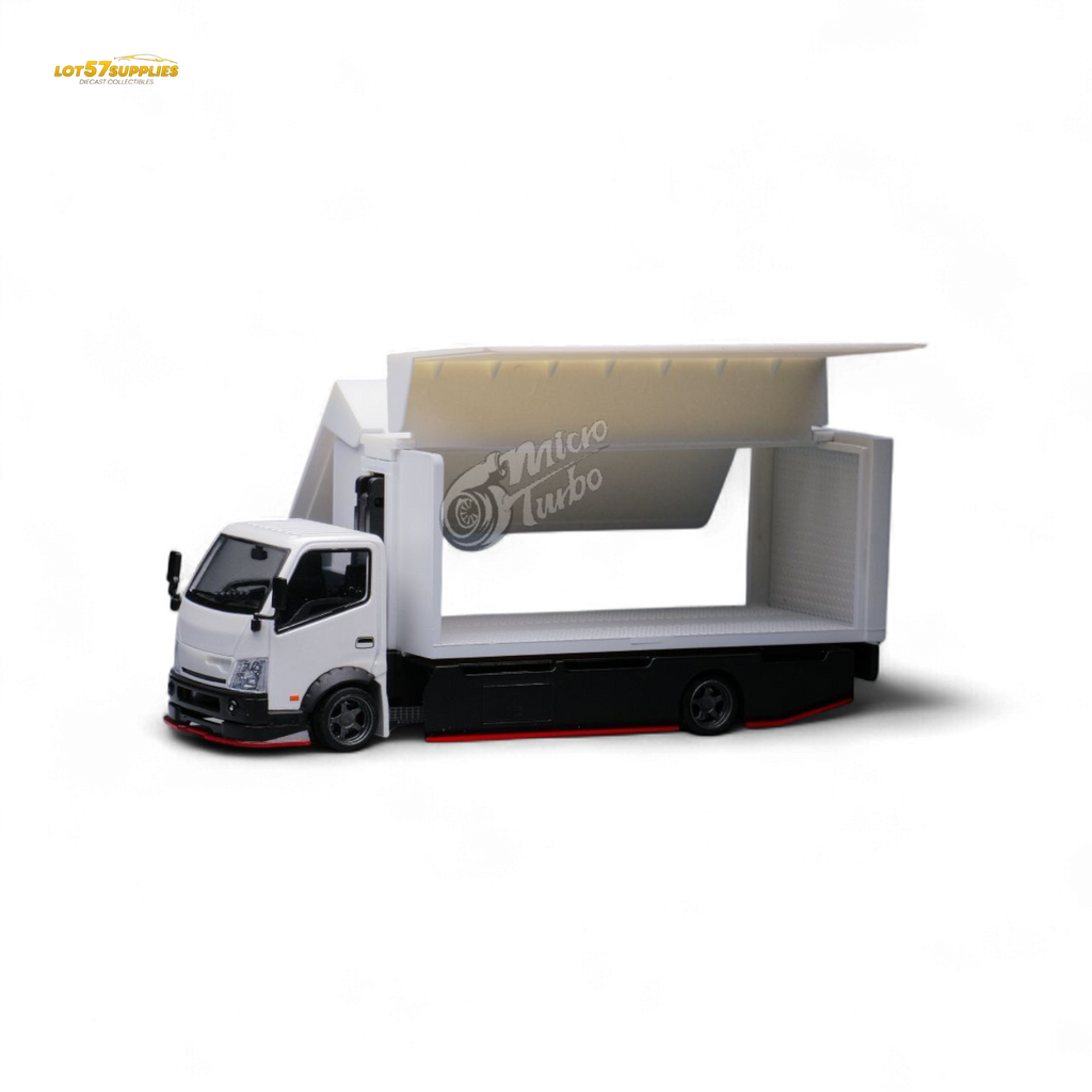 MicroTurbo HINO 300 Custom Wing Truck Limited to 1,000 Pcs & Stickers Included 1:64 - Collectors World Toys